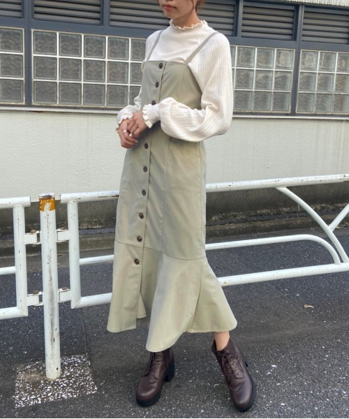 OLIVE des OLIVE（オリーブデオリーブ）の「Chocolateマーメイドジャンスカ（ワンピース・レディース・ダークブラウン/ブラウン/オリーブ・FREE）」の7枚目の写真