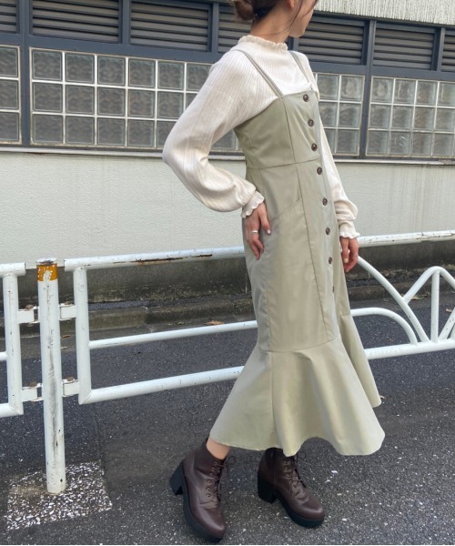 OLIVE des OLIVE（オリーブデオリーブ）の「Chocolateマーメイドジャンスカ（ワンピース・レディース・ダークブラウン/ブラウン/オリーブ・FREE）」の6枚目の写真