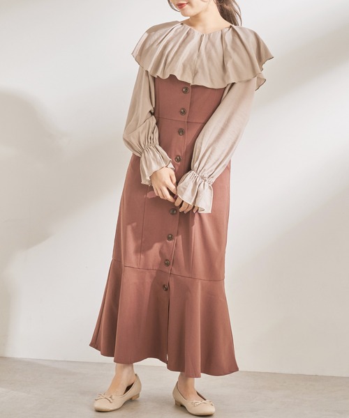 OLIVE des OLIVE（オリーブデオリーブ）の「Chocolateマーメイドジャンスカ（ワンピース・レディース・ダークブラウン/ブラウン/オリーブ・FREE）」の8枚目の写真