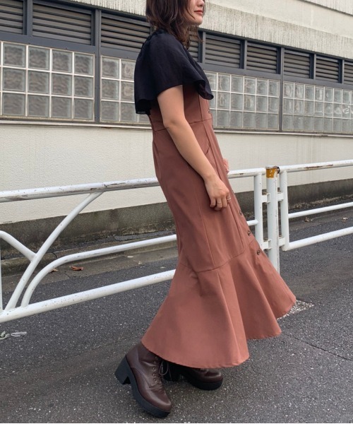 OLIVE des OLIVE（オリーブデオリーブ）の「Chocolateマーメイドジャンスカ（ワンピース・レディース・ダークブラウン/ブラウン/オリーブ・FREE）」の9枚目の写真