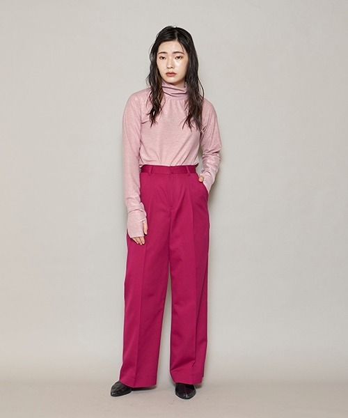 lautreamont BLEUBLANC（ロートレアモンブルーブラン）の「<lautreamont BLEUBLANC>ワイドストレートカラーパンツ≪洗濯機で洗える≫（その他パンツ・レディース・オレンジ/ブルー/パープル/グリーン・9号/11号/7号）」の11枚目の写真