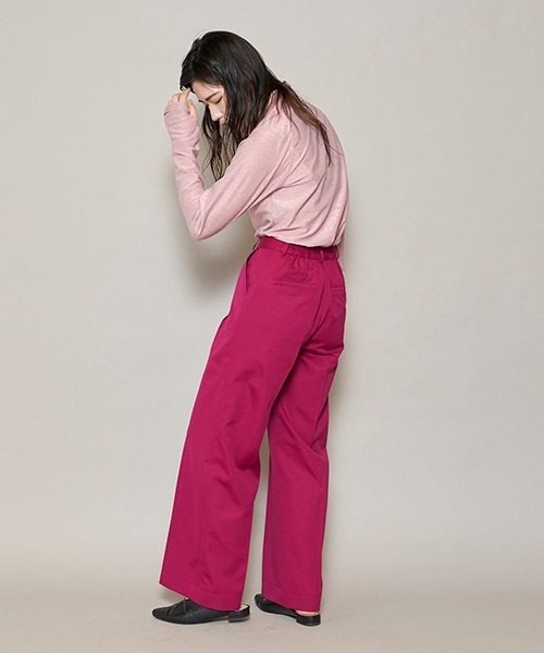 lautreamont BLEUBLANC（ロートレアモンブルーブラン）の「<lautreamont BLEUBLANC>ワイドストレートカラーパンツ≪洗濯機で洗える≫（その他パンツ・レディース・オレンジ/ブルー/パープル/グリーン・9号/11号/7号）」の14枚目の写真