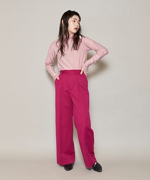 lautreamont BLEUBLANC（ロートレアモンブルーブラン）の「<lautreamont BLEUBLANC>ワイドストレートカラーパンツ≪洗濯機で洗える≫（その他パンツ・レディース・オレンジ/ブルー/パープル/グリーン・9号/11号/7号）」の17枚目の写真