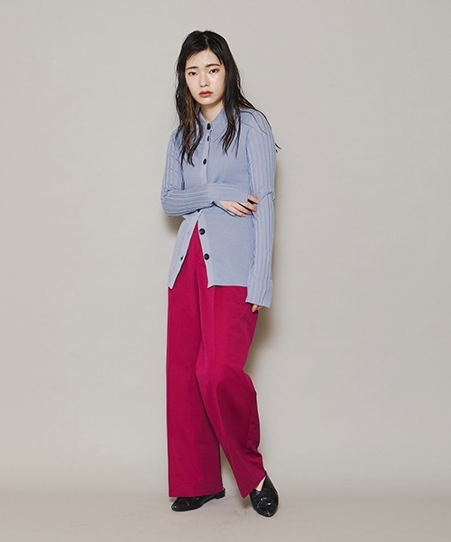 lautreamont BLEUBLANC（ロートレアモンブルーブラン）の「<lautreamont BLEUBLANC>ワイドストレートカラーパンツ≪洗濯機で洗える≫（その他パンツ・レディース・オレンジ/ブルー/パープル/グリーン・9号/11号/7号）」の12枚目の写真