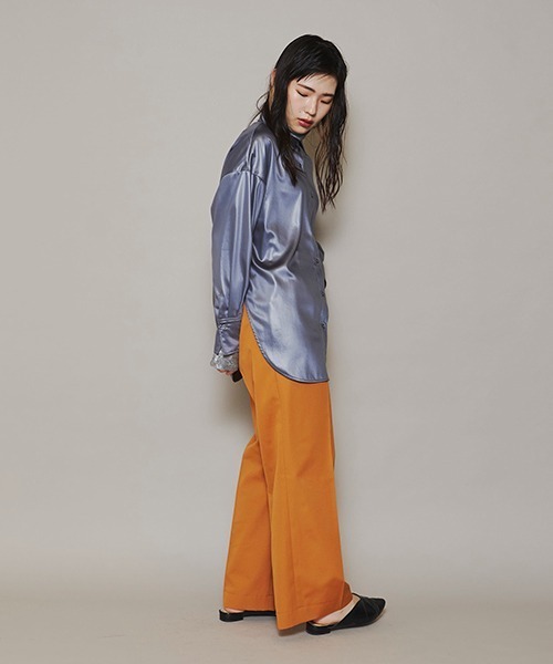 lautreamont BLEUBLANC（ロートレアモンブルーブラン）の「<lautreamont BLEUBLANC>ワイドストレートカラーパンツ≪洗濯機で洗える≫（その他パンツ・レディース・オレンジ/ブルー/パープル/グリーン・9号/11号/7号）」の21枚目の写真