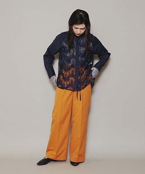 lautreamont BLEUBLANC（ロートレアモンブルーブラン）の「<lautreamont BLEUBLANC>ワイドストレートカラーパンツ≪洗濯機で洗える≫（その他パンツ・レディース・オレンジ/ブルー/パープル/グリーン・9号/11号/7号）」の13枚目の写真