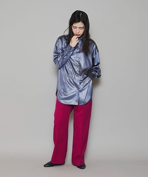 lautreamont BLEUBLANC（ロートレアモンブルーブラン）の「<lautreamont BLEUBLANC>ワイドストレートカラーパンツ≪洗濯機で洗える≫（その他パンツ・レディース・オレンジ/ブルー/パープル/グリーン・9号/11号/7号）」の20枚目の写真