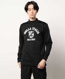 【FILA GOLF/フィラゴルフ】フロントロゴ タートルネック ストレッチ ロンT/UVカット/保温
