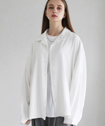 LILL | ポリトロオープンカラービッグシルエットバルーンスリーブシャツ(シャツ/ブラウス)