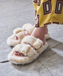 UNITED ARROWS | ＜UNITED ARROWS＞フェイクファー 2ベルト サンダル(サンダル)