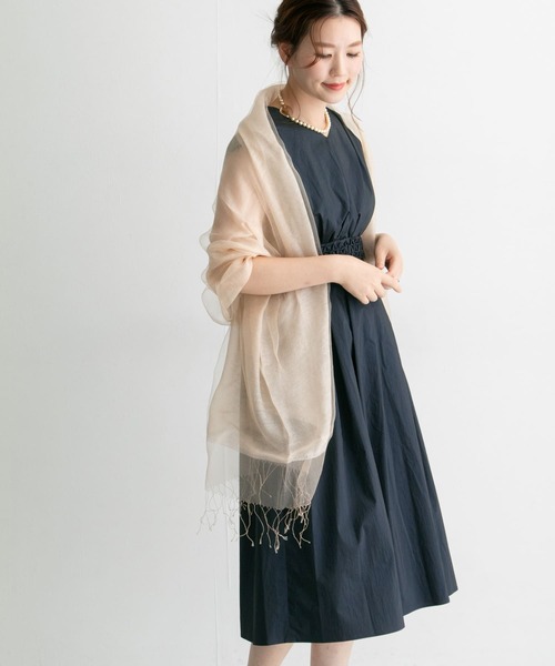 URBAN RESEARCH ROSSO(アーバンリサーチロッソ)の「ウエストスモッキングドレス∴(ワンピース・レディース・ネイビー/ブロンズ/バーガンディー・FREE)」の12枚目の写真