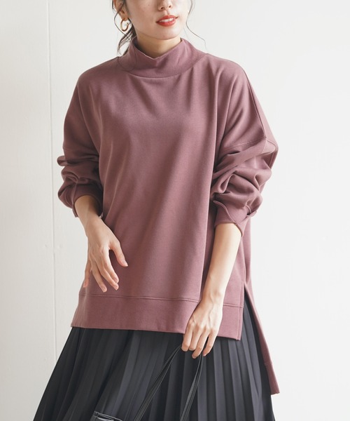 rps（アールピーエス）の「裏起毛プチハイネックワイドプルオーバー（スウェット・レディース・ブラック/ベージュ/パープル/ピンク・M）」の4枚目の写真