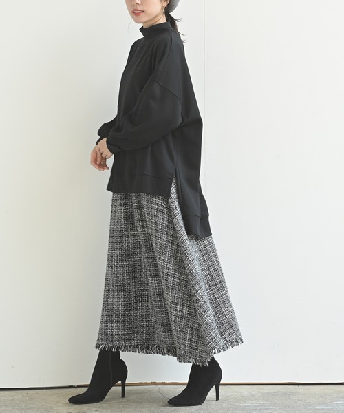 rps（アールピーエス）の「裏起毛プチハイネックワイドプルオーバー（スウェット・レディース・ブラック/ベージュ/パープル/ピンク・M）」の18枚目の写真