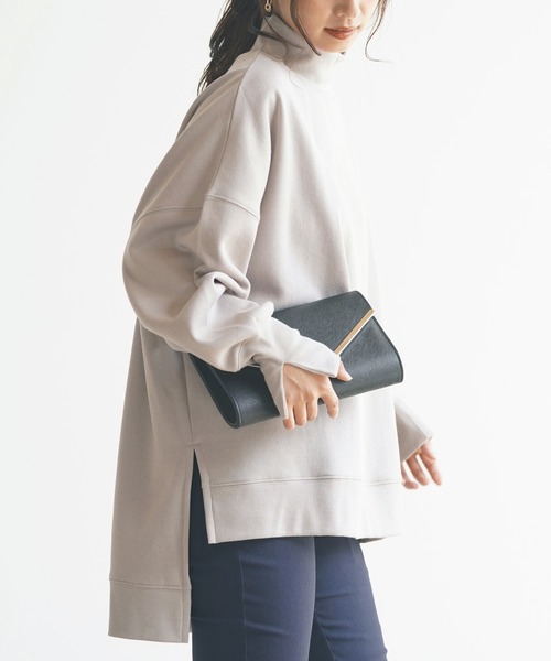 rps（アールピーエス）の「裏起毛プチハイネックワイドプルオーバー（スウェット・レディース・ブラック/ベージュ/パープル/ピンク・M）」の6枚目の写真