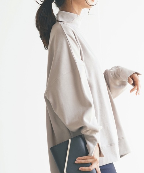 rps（アールピーエス）の「裏起毛プチハイネックワイドプルオーバー（スウェット・レディース・ブラック/ベージュ/パープル/ピンク・M）」の15枚目の写真