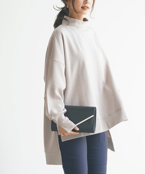 rps（アールピーエス）の「裏起毛プチハイネックワイドプルオーバー（スウェット・レディース・ブラック/ベージュ/パープル/ピンク・M）」の12枚目の写真