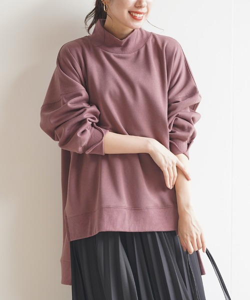 rps（アールピーエス）の「裏起毛プチハイネックワイドプルオーバー（スウェット・レディース・ブラック/ベージュ/パープル/ピンク・M）」の13枚目の写真