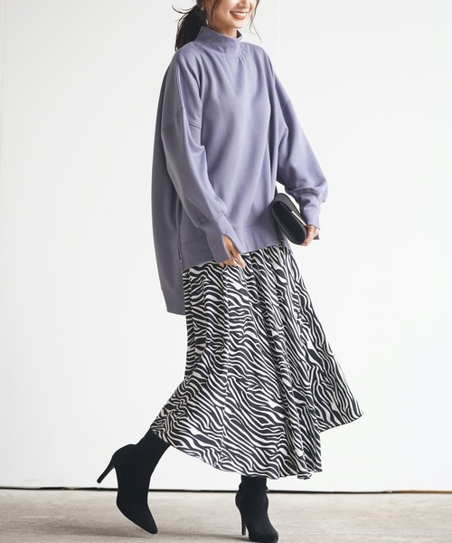 rps（アールピーエス）の「裏起毛プチハイネックワイドプルオーバー（スウェット・レディース・ブラック/ベージュ/パープル/ピンク・M）」の21枚目の写真