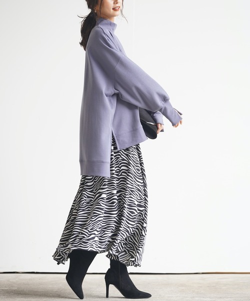 rps（アールピーエス）の「裏起毛プチハイネックワイドプルオーバー（スウェット・レディース・ブラック/ベージュ/パープル/ピンク・M）」の8枚目の写真