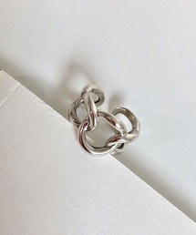 【金属アレルギー対応】 ワイド チェーン オープンリング / silver925コーティング