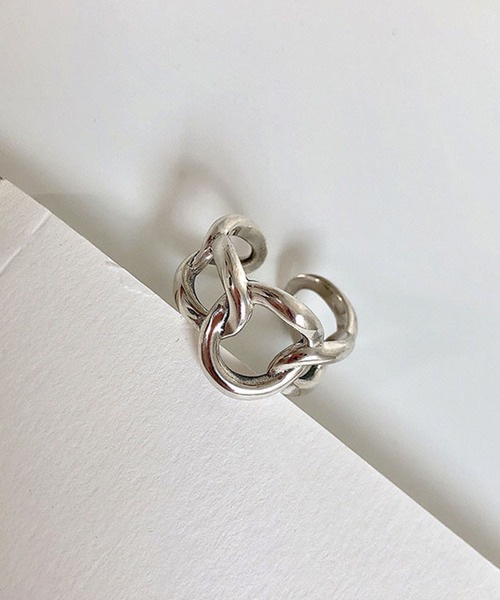 CEMONEMO(セモネモ)の「【金属アレルギー対応】 ワイド チェーン オープンリング / silver925コーティング(リング・レディース・シルバー・FREE)」の1枚目の写真