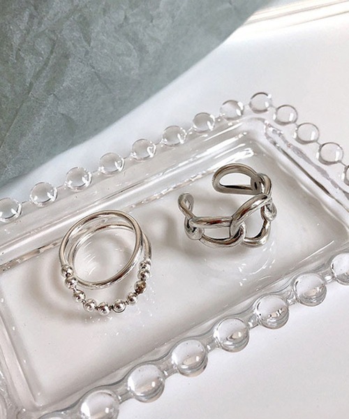 CEMONEMO(セモネモ)の「【金属アレルギー対応】 ワイド チェーン オープンリング / silver925コーティング(リング・レディース・シルバー・FREE)」の4枚目の写真