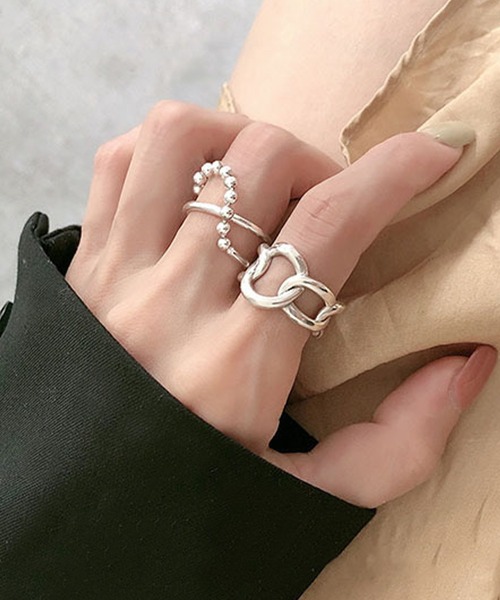 CEMONEMO(セモネモ)の「【金属アレルギー対応】 ワイド チェーン オープンリング / silver925コーティング(リング・レディース・シルバー・FREE)」の2枚目の写真