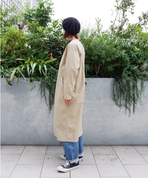 MANASTASH（マナスタッシュ）の「MANASTASH/マナスタッシュ W's WORK FIELD COAT ウィメンズ　ワークフィールドコート（ノーカラーコート・レディース・ブラック/ベージュ/ネイビー・MEDIUM）」の9枚目の写真