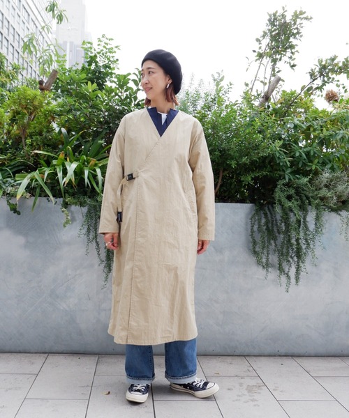 MANASTASH（マナスタッシュ）の「MANASTASH/マナスタッシュ W's WORK FIELD COAT ウィメンズ　ワークフィールドコート（ノーカラーコート・レディース・ブラック/ベージュ/ネイビー・MEDIUM）」の5枚目の写真