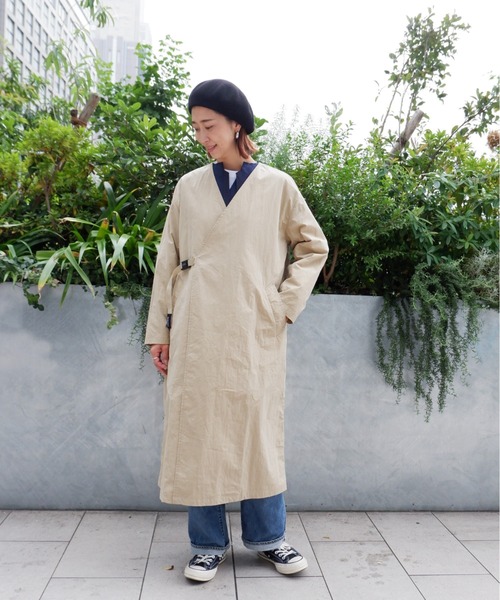 MANASTASH（マナスタッシュ）の「MANASTASH/マナスタッシュ W's WORK FIELD COAT ウィメンズ　ワークフィールドコート（ノーカラーコート・レディース・ブラック/ベージュ/ネイビー・MEDIUM）」の10枚目の写真