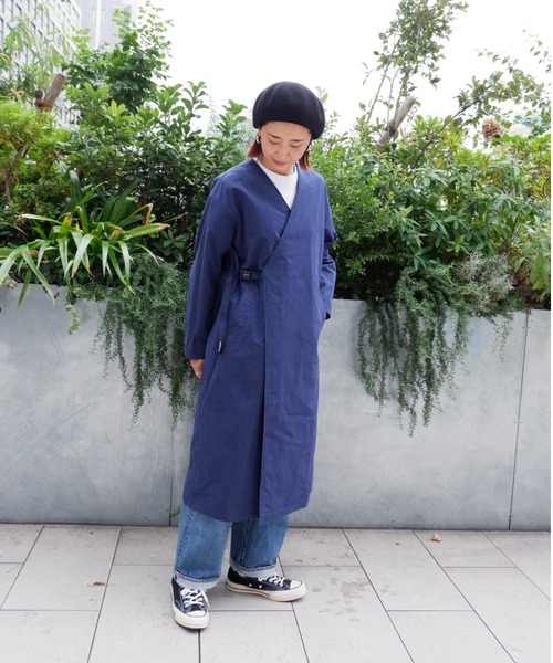 MANASTASH（マナスタッシュ）の「MANASTASH/マナスタッシュ W's WORK FIELD COAT ウィメンズ　ワークフィールドコート（ノーカラーコート・レディース・ブラック/ベージュ/ネイビー・MEDIUM）」の11枚目の写真