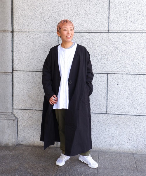 MANASTASH（マナスタッシュ）の「MANASTASH/マナスタッシュ W's WORK FIELD COAT ウィメンズ　ワークフィールドコート（ノーカラーコート・レディース・ブラック/ベージュ/ネイビー・MEDIUM）」の15枚目の写真