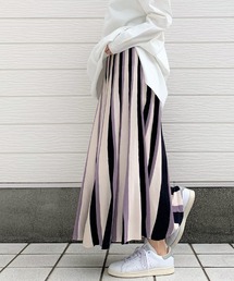 Q | マルチストライプニットスカート(スカート)