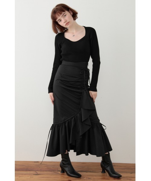 SLY（スライ）の「Sly Skin CUP IN KNIT TOPS カップイン ニット トップス（ルームウェア/パジャマ・レディース・カーキ/ベージュ/ブラック・2/1）」の5枚目の写真