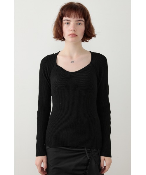 SLY（スライ）の「Sly Skin CUP IN KNIT TOPS カップイン ニット トップス（ルームウェア/パジャマ・レディース・カーキ/ベージュ/ブラック・2/1）」の6枚目の写真