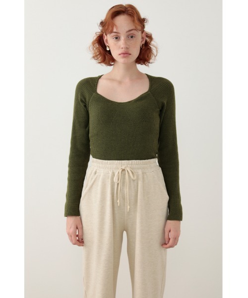 SLY（スライ）の「Sly Skin CUP IN KNIT TOPS カップイン ニット トップス（ルームウェア/パジャマ・レディース・カーキ/ベージュ/ブラック・2/1）」の18枚目の写真