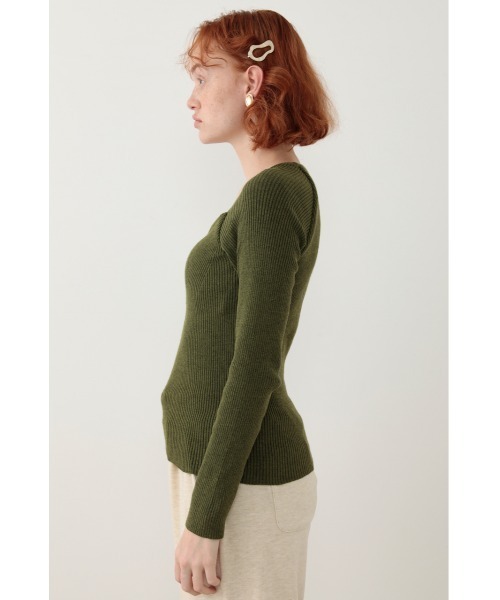 SLY（スライ）の「Sly Skin CUP IN KNIT TOPS カップイン ニット トップス（ルームウェア/パジャマ・レディース・カーキ/ベージュ/ブラック・2/1）」の21枚目の写真