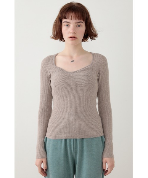 SLY（スライ）の「Sly Skin CUP IN KNIT TOPS カップイン ニット トップス（ルームウェア/パジャマ・レディース・カーキ/ベージュ/ブラック・2/1）」の11枚目の写真