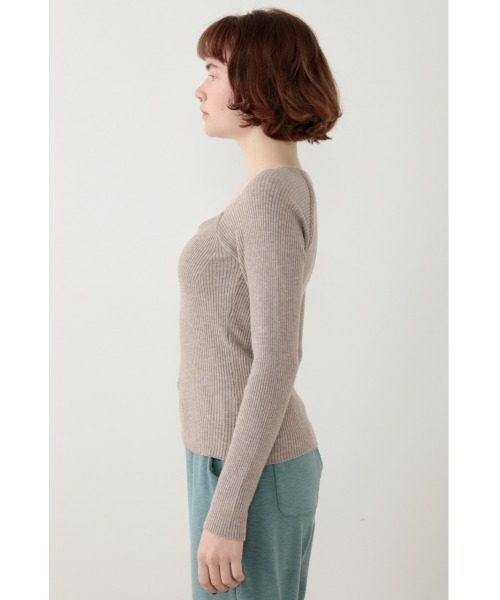 SLY（スライ）の「Sly Skin CUP IN KNIT TOPS カップイン ニット トップス（ルームウェア/パジャマ・レディース・カーキ/ベージュ/ブラック・2/1）」の12枚目の写真