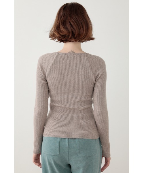 SLY（スライ）の「Sly Skin CUP IN KNIT TOPS カップイン ニット トップス（ルームウェア/パジャマ・レディース・カーキ/ベージュ/ブラック・2/1）」の13枚目の写真