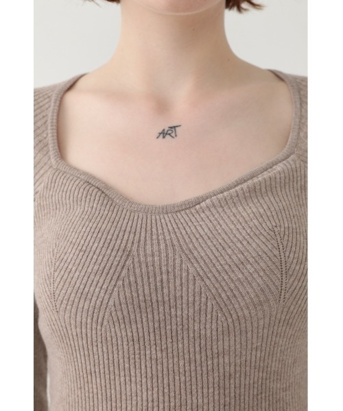 SLY（スライ）の「Sly Skin CUP IN KNIT TOPS カップイン ニット トップス（ルームウェア/パジャマ・レディース・カーキ/ベージュ/ブラック・2/1）」の14枚目の写真