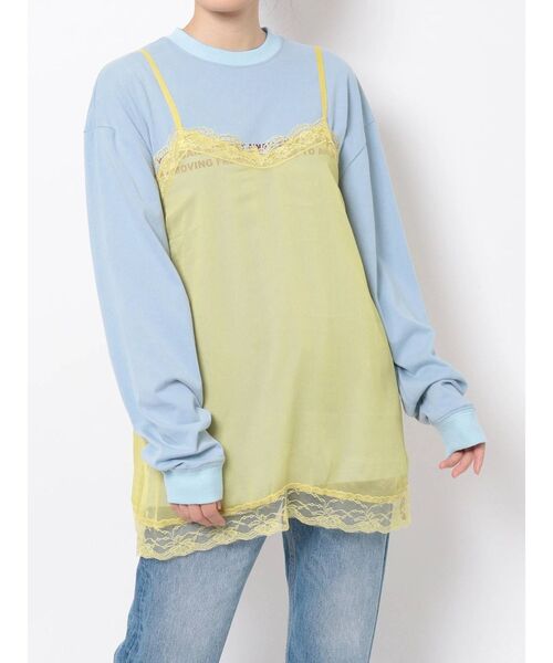 jouetie（ジュエティ）の「ランジェリーレイヤードロンT（Tシャツ/カットソー・レディース・オフホワイト/ブラック/ブルー・MEDIUM）」の10枚目の写真