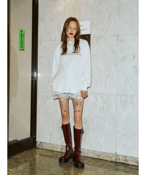 jouetie（ジュエティ）の「ランジェリーレイヤードロンT（Tシャツ/カットソー・レディース・オフホワイト/ブラック/ブルー・MEDIUM）」の17枚目の写真