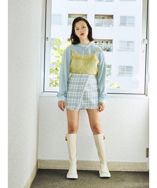 jouetie（ジュエティ）の「ランジェリーレイヤードロンT（Tシャツ/カットソー・レディース・オフホワイト/ブラック/ブルー・MEDIUM）」の14枚目の写真