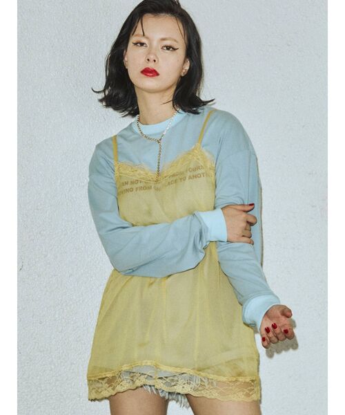 jouetie（ジュエティ）の「ランジェリーレイヤードロンT（Tシャツ/カットソー・レディース・オフホワイト/ブラック/ブルー・MEDIUM）」の21枚目の写真