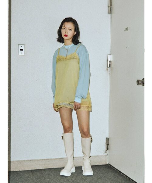 jouetie（ジュエティ）の「ランジェリーレイヤードロンT（Tシャツ/カットソー・レディース・オフホワイト/ブラック/ブルー・MEDIUM）」の18枚目の写真