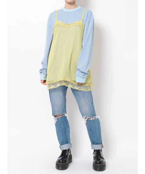 jouetie（ジュエティ）の「ランジェリーレイヤードロンT（Tシャツ/カットソー・レディース・オフホワイト/ブラック/ブルー・MEDIUM）」の9枚目の写真