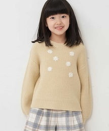 a.v.v（アーヴェヴェ）の「[100-130]フラワー刺繍ニット（ニット/セーター・キッズ）」