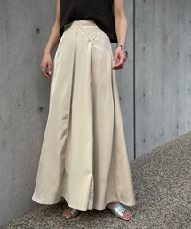 【&g’aime】サテンレイヤードフレアスカート
