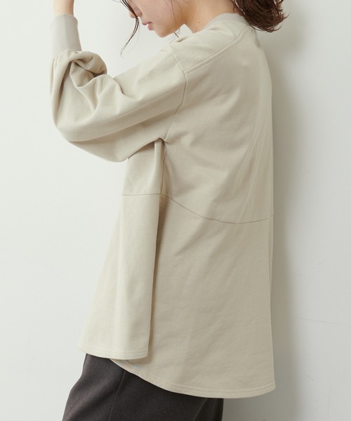 PUAL CE CIN（ピュアルセシン）の「【Du noir】コットン裏毛裾フリルプルオーバー（Tシャツ/カットソー・レディース・ブラック/ベージュ/グレー・FREE）」の5枚目の写真